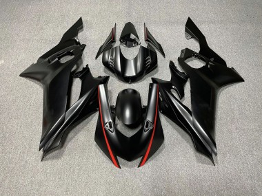Accents De Noir Mat & De Rouge 2017-2021 Yamaha R6 Carénage Moto