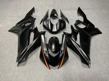 Accents Noir Mat & Orange 2017-2021 Yamaha R6 Carénage Moto