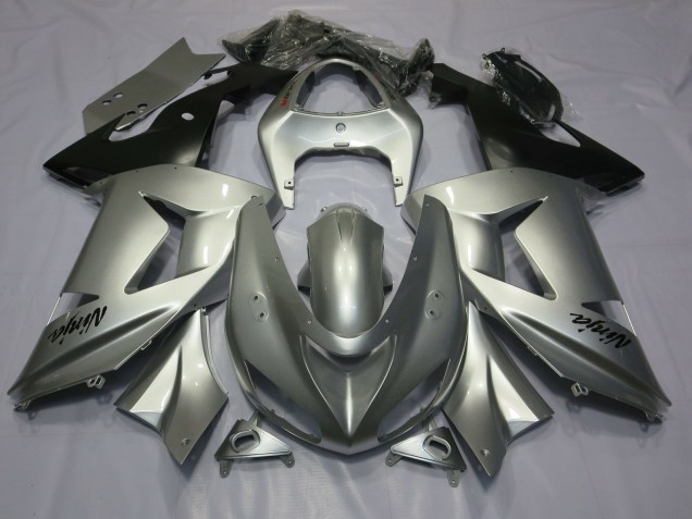 Argent 2003-2004 Kawasaki ZX6R Carénage Moto Argent 2003-2004 Kawasaki ZX6R Carénage Moto