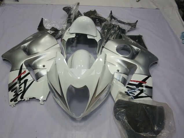 Argent Blanc 1997-2007 Suzuki GSXR 1300 Carénage Moto Argent Blanc 1997-2007 Suzuki GSXR 1300 Carénage Moto