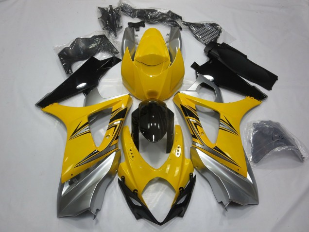 Argent Jaune 2007-2008 Suzuki GSXR 1000 Carénage Moto Argent Jaune 2007-2008 Suzuki GSXR 1000 Carénage Moto