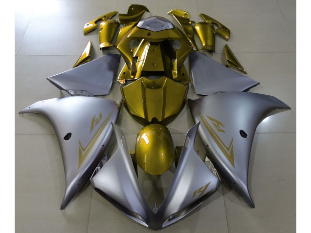 Argent Mat & Or 2009-2011 Yamaha R1 Carénage Moto Argent Mat & Or 2009-2011 Yamaha R1 Carénage Moto