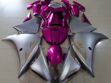 Argent Mat & Rose 2009-2011 Yamaha R1 Carénage Moto