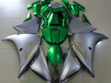 Argent Mat & Vert 2009-2011 Yamaha R1 Carénage Moto