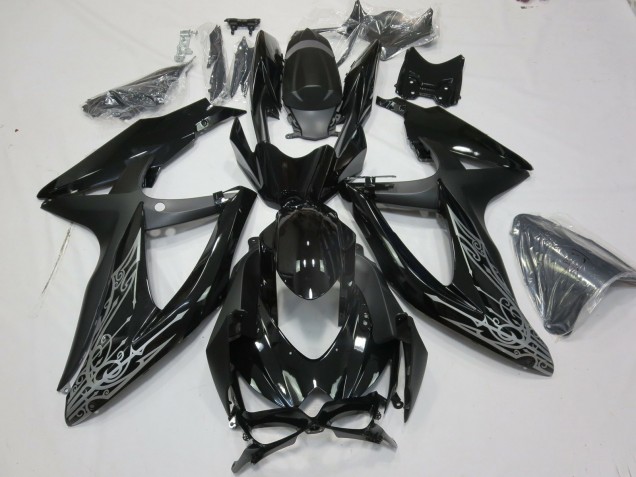 Argent & Noir 2008-2010 Suzuki GSXR 600-750 Carénage Moto Argent & Noir 2008-2010 Suzuki GSXR 600-750 Carénage Moto