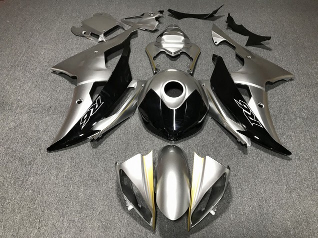 Argent & Noir Personnalisé 2008-2016 Yamaha R6 Carénage Moto Argent & Noir Personnalisé 2008-2016 Yamaha R6 Carénage Moto