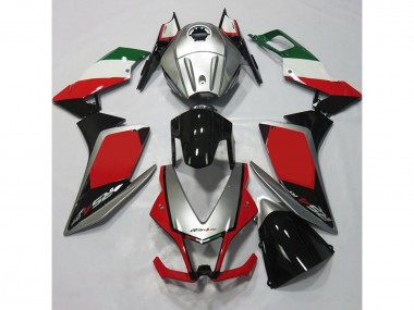 Argent & Rouge 2012-2015 Aprilia RS4 125 Carénage Moto