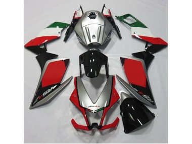 Argent & Rouge 2012-2015 Aprilia RS4 125 Carénage Moto