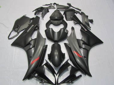 Autocollant Rouge Noir Mat 2006-2007 Yamaha R6 Carénage Moto