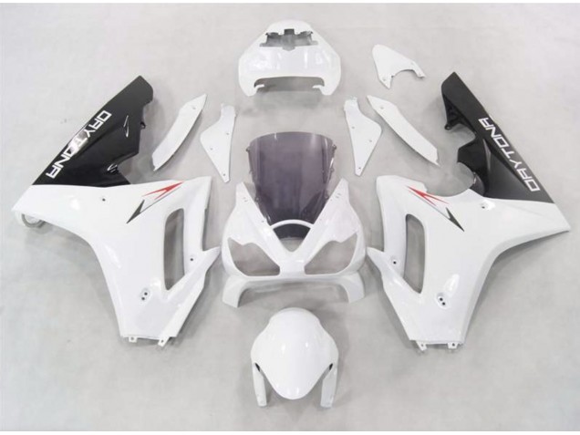 Blanc Avec Bas Noir 2006-2008 Triumph Daytona 675 Carénage Moto Blanc Avec Bas Noir 2006-2008 Triumph Daytona 675 Carénage Moto