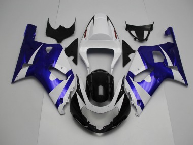 Blanc & Bleu 2001-2003 Suzuki GSXR 600-750 Carénage Moto