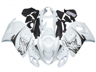 Blanc Brillant Avec Logos De Style Argenté 2008-2020 Suzuki GSXR 1300 Carénage Moto
