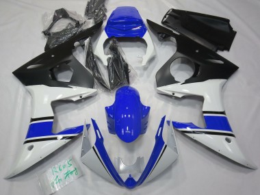 Blanc Brillant & Bleu 2003-2004 Yamaha R6 Carénage Moto
