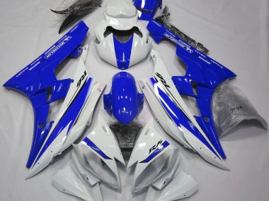 Blanc Brillant & Bleu 2006-2007 Yamaha R6 Carénage Moto