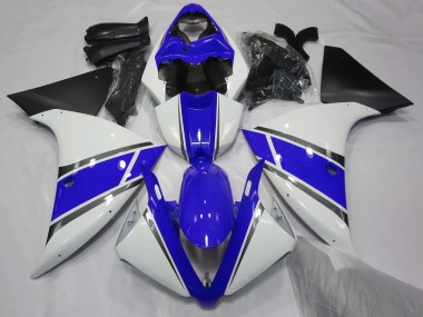 Blanc Brillant & Bleu 2009-2011 Yamaha R1 Carénage Moto