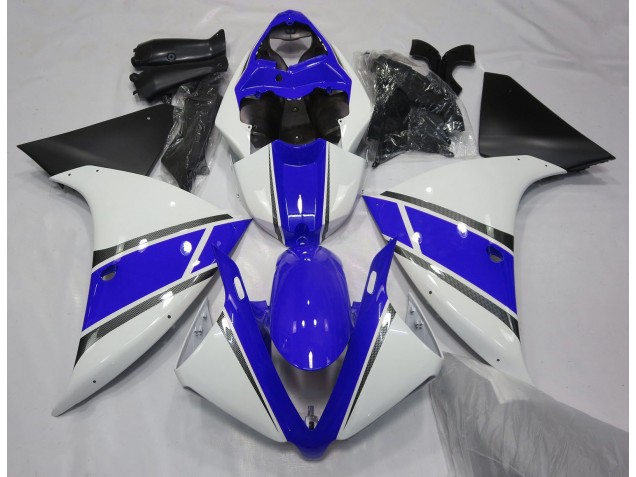 Blanc Brillant & Bleu 2009-2011 Yamaha R1 Carénage Moto Blanc Brillant & Bleu 2009-2011 Yamaha R1 Carénage Moto