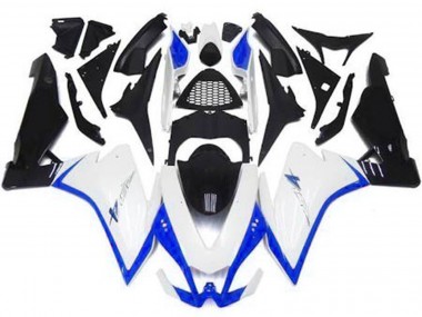 Blanc Brillant & Bleu 2010-2015 Aprilia RSV4 1000 Carénage Moto