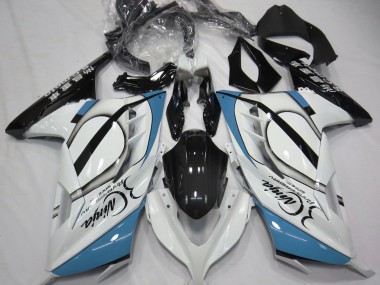 Blanc Brillant & Bleu Clair 2013-2018 Kawasaki Ninja 300 Carénage Moto