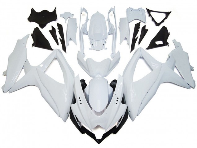 Blanc Brillant Brillant 2008-2010 Suzuki GSXR 600-750 Carénage Moto Blanc Brillant Brillant 2008-2010 Suzuki GSXR 600-750 Carénage Moto