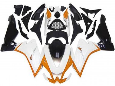 Blanc Brillant & Orange 2010-2015 Aprilia RSV4 1000 Carénage Moto
