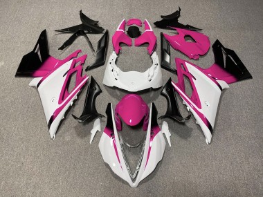 Blanc Brillant & Rose 2013-2016 Triumph Daytona 675 Carénage Moto