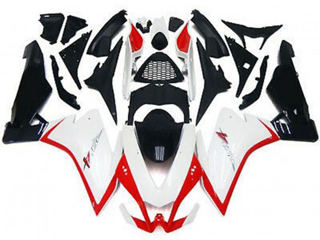 Blanc Brillant & Rouge 2010-2015 Aprilia RSV4 1000 Carénage Moto Blanc Brillant & Rouge 2010-2015 Aprilia RSV4 1000 Carénage Moto