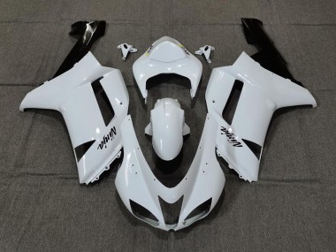 Blanc Brillant Uni 2007-2008 Kawasaki ZX6R Carénage Moto