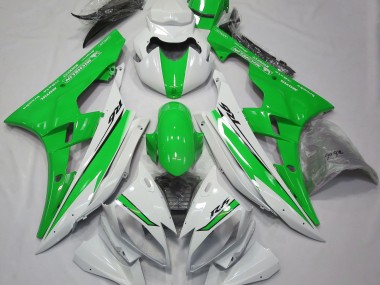 Blanc Brillant & Vert 2006-2007 Yamaha R6 Carénage Moto