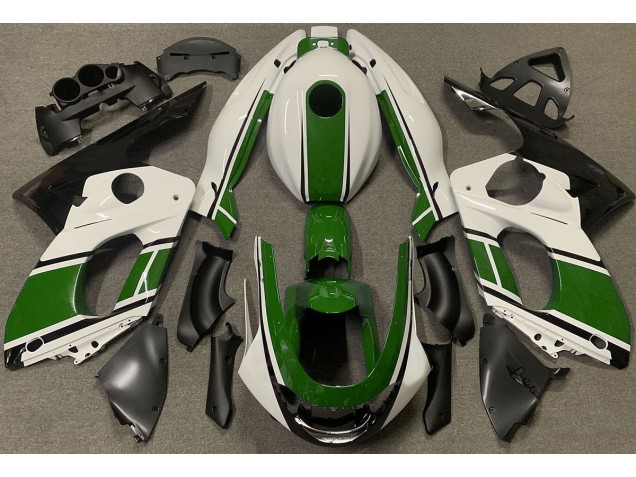 Blanc Brillant & Vert Foncé 1998-2007 Yamaha YZF600 Carénage Moto Blanc Brillant & Vert Foncé 1998-2007 Yamaha YZF600 Carénage Moto