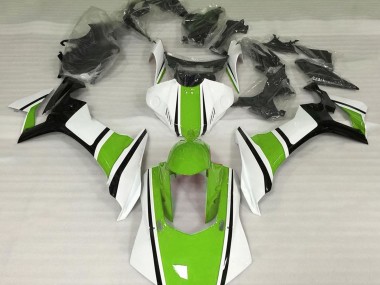 Blanc Brillant Vert & Noir 2015-2019 Yamaha R1 Carénage Moto