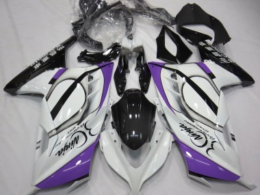 Blanc Brillant & Violet 2013-2018 Kawasaki Ninja 300 Carénage Moto