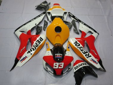 Blanc Orange Clair Repsol 2006-2007 Honda CBR1000RR Carénage Moto