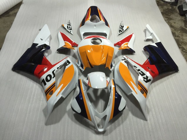 Blanc Personnalisé Repsol 2007-2008 Honda CBR600RR Carénage Moto Blanc Personnalisé Repsol 2007-2008 Honda CBR600RR Carénage Moto