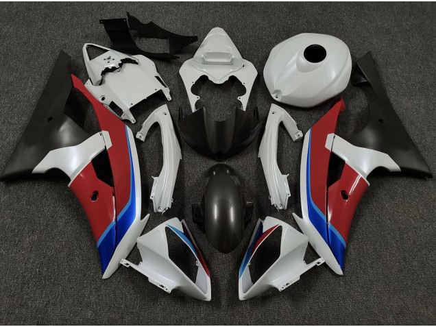 Blanc Rouge & Bleu 2008-2016 Yamaha R6 Carénage Moto