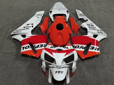 Blanc Rouge & Orange Repsol 2005-2006 Honda CBR600RR Carénage Moto
