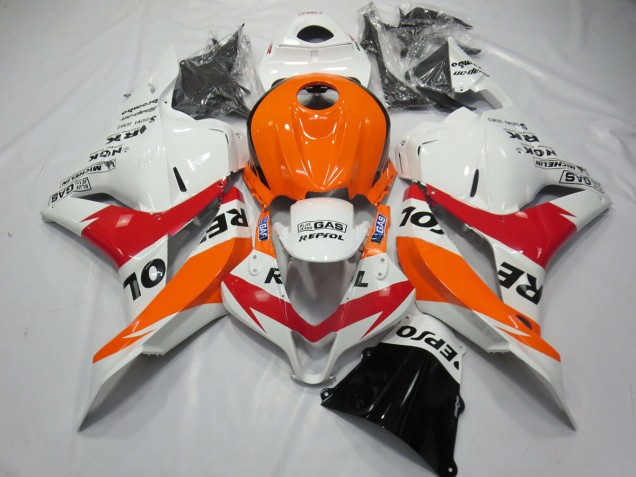 Blanc Rouge & Orange Repsol 2009-2012 Honda CBR600RR Carénage Moto Blanc Rouge & Orange Repsol 2009-2012 Honda CBR600RR Carénage Moto