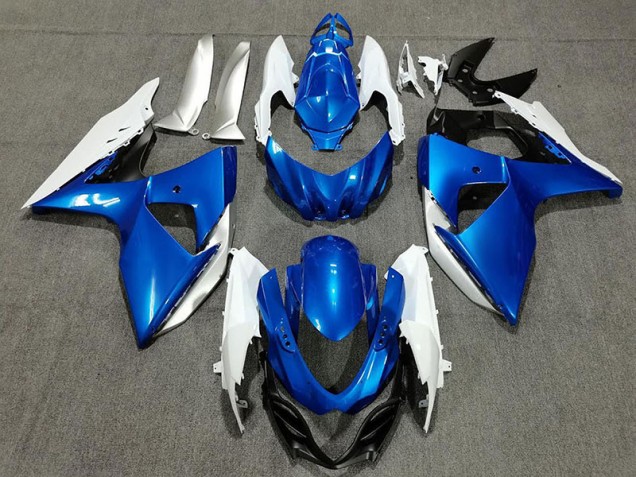 Bleu Blanc & Argent 2009-2016 Suzuki GSXR 1000 Carénage Moto Bleu Blanc & Argent 2009-2016 Suzuki GSXR 1000 Carénage Moto