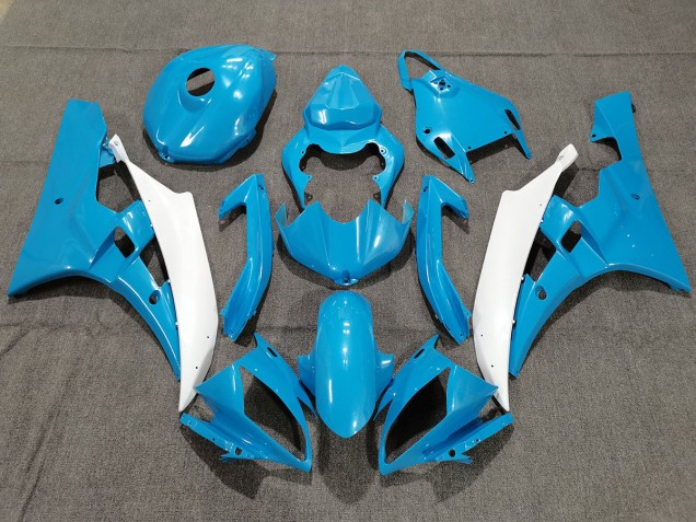 Bleu & Blanc Avec Perle 2006-2007 Yamaha R6 Carénage Moto Bleu & Blanc Avec Perle 2006-2007 Yamaha R6 Carénage Moto