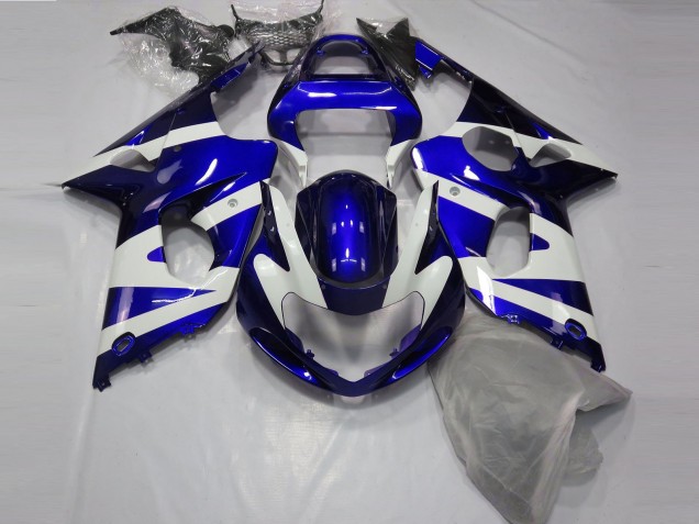 Bleu Brillant & Blanc 2000-2002 Suzuki GSXR 1000 Carénage Moto Bleu Brillant & Blanc 2000-2002 Suzuki GSXR 1000 Carénage Moto