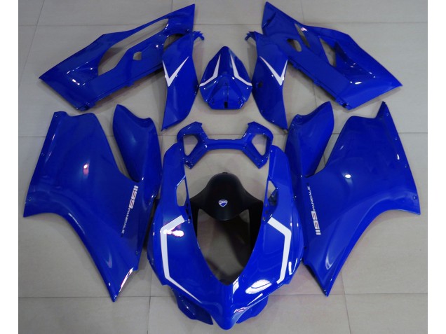 Bleu Brillant & Blanc 2011-2014 Ducati 1199 Carénage Moto Bleu Brillant & Blanc 2011-2014 Ducati 1199 Carénage Moto