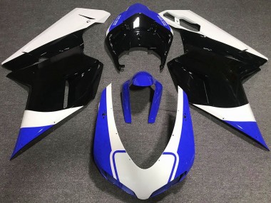 Bleu Brillant Blanc & Noir 2007-2014 Ducati 848 1098 1198 Carénage Moto