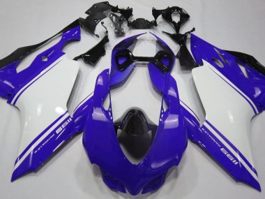 Bleu Brillant Blanc & Noir 2011-2014 Ducati 1199 Carénage Moto
