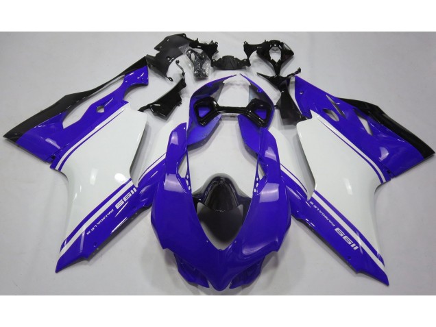 Bleu Brillant Blanc & Noir 2011-2014 Ducati 1199 Carénage Moto Bleu Brillant Blanc & Noir 2011-2014 Ducati 1199 Carénage Moto