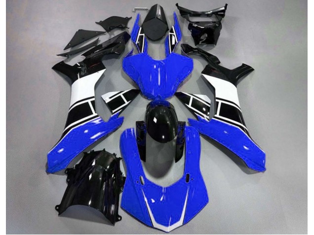 Bleu Brillant Blanc & Noir 2015-2019 Yamaha R1 Carénage Moto Bleu Brillant Blanc & Noir 2015-2019 Yamaha R1 Carénage Moto