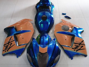 Bleu Brillant & Marron 1997-2007 Suzuki GSXR 1300 Carénage Moto