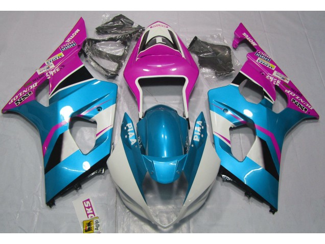 Bleu Brillant & Noir Mat 2003-2004 Suzuki GSXR 1000 Carénage Moto Bleu Brillant & Noir Mat 2003-2004 Suzuki GSXR 1000 Carénage Moto