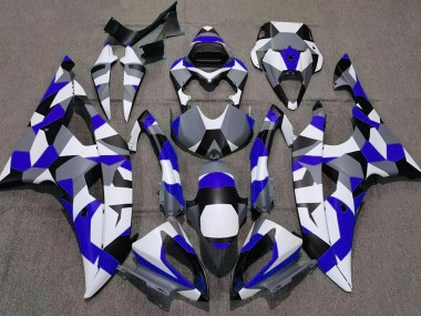 Bleu Camouflage Uni 2008-2016 Yamaha R6 Carénage Moto