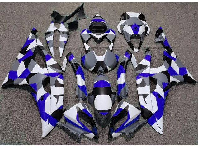 Bleu Camouflage Uni 2008-2016 Yamaha R6 Carénage Moto Bleu Camouflage Uni 2008-2016 Yamaha R6 Carénage Moto