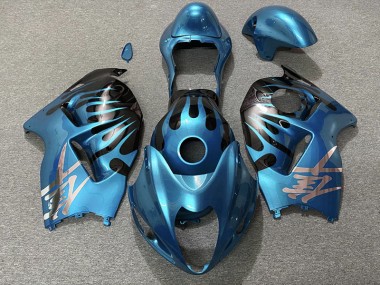 Bleu Ciel & Noir 1997-2007 Suzuki GSXR 1300 Carénage Moto