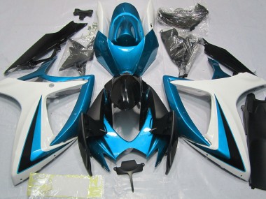 Bleu Clair & Blanc 2006-2007 Suzuki GSXR 600-750 Carénage Moto